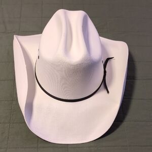 Texas Hat Company “Cowboy Canvas” White Straw Cowboy Hat – Size 7¼ (58 cm)